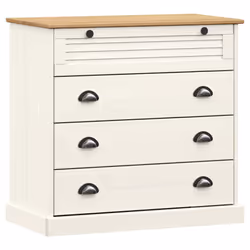 vidaXL Chest of Drawers Wooden Sideboard Storage Cabinet VIGO Solid Wood Pine - white - Additional view 4