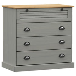 vidaXL Chest of Drawers Wooden Sideboard Storage Cabinet VIGO Solid Wood Pine - grey