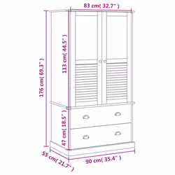 vidaXL Wardrobe Closet Clothes Wooden Storage Organiser VIGO Solid Wood Pine - brown - Additional view 5