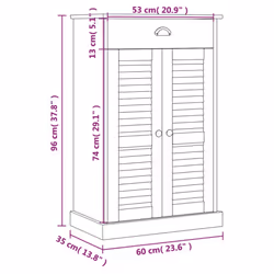 vidaXL Shoe Cabinet Shoe Storage Shoe Rack Shoe Cupboard VIGO Solid Wood Pine - brown - Additional view 10