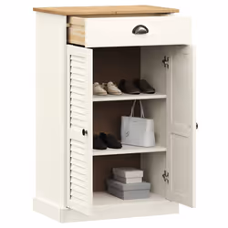 vidaXL Shoe Cabinet Shoe Storage Shoe Rack Shoe Cupboard VIGO Solid Wood Pine - white
