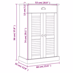 vidaXL Shoe Cabinet Shoe Storage Shoe Rack Shoe Cupboard VIGO Solid Wood Pine - white - Additional view 4