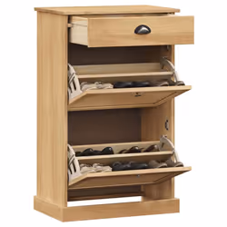 vidaXL Shoe Cabinet Shoe Storage Shoe Rack Shoe Cupboard VIGO Solid Wood Pine - brown - Additional view 4