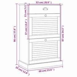 vidaXL Shoe Cabinet Shoe Storage Shoe Rack Shoe Cupboard VIGO Solid Wood Pine - brown - Additional view 9