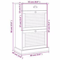 vidaXL Shoe Cabinet Shoe Storage Shoe Rack Shoe Cupboard VIGO Solid Wood Pine - white