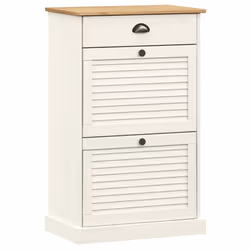 vidaXL Shoe Cabinet Shoe Storage Shoe Rack Shoe Cupboard VIGO Solid Wood Pine - white