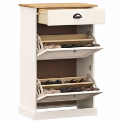 vidaXL Shoe Cabinet Shoe Storage Shoe Rack Shoe Cupboard VIGO Solid Wood Pine - white - Additional view 4