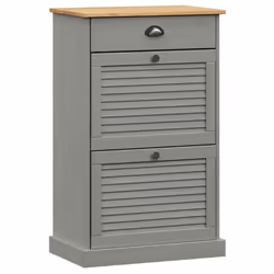 vidaXL Shoe Cabinet Shoe Storage Shoe Rack Shoe Cupboard VIGO Solid Wood Pine - grey