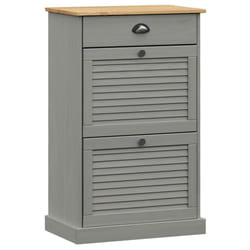 vidaXL Shoe Cabinet Shoe Storage Shoe Rack Shoe Cupboard VIGO Solid Wood Pine - grey