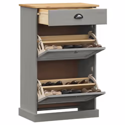 vidaXL Shoe Cabinet Shoe Storage Shoe Rack Shoe Cupboard VIGO Solid Wood Pine - grey - Additional view 4