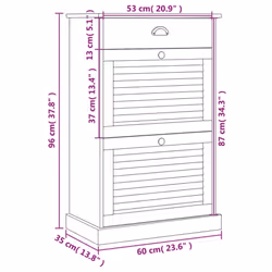 vidaXL Shoe Cabinet Shoe Storage Shoe Rack Shoe Cupboard VIGO Solid Wood Pine - grey - Additional view 5