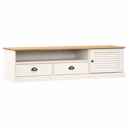vidaXL TV Cabinet TV Unit Sideboard Cabinet TV Stand VIGO Solid Wood Pine - white