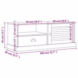 vidaXL TV Cabinet TV Unit Sideboard Cabinet TV Stand VIGO Solid Wood Pine - brown - Additional view 9