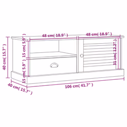 vidaXL TV Cabinet TV Unit Sideboard Cabinet TV Stand VIGO Solid Wood Pine - white