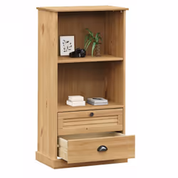 vidaXL Bookcase Bookshelf Storage Shelf Storage Rack VIGO Solid Wood Pine - brown - Additional view 4