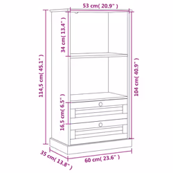 vidaXL Bookcase Bookshelf Storage Shelf Storage Rack VIGO Solid Wood Pine - brown - Additional view 9
