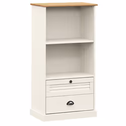 vidaXL Bookcase Bookshelf Storage Shelf Storage Rack VIGO Solid Wood Pine - white