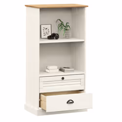vidaXL Bookcase Bookshelf Storage Shelf Storage Rack VIGO Solid Wood Pine - white - Additional view 4
