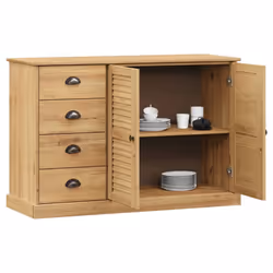 vidaXL Sideboard Storage Cabinet Cupboard with Drawers VIGO Solid Wood Pine - brown - Additional view 2