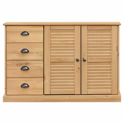 vidaXL Sideboard Storage Cabinet Cupboard with Drawers VIGO Solid Wood Pine - brown - Additional view 4