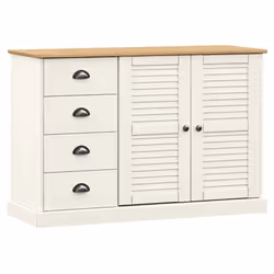 vidaXL Sideboard Storage Cabinet Cupboard with Drawers VIGO Solid Wood Pine - white - Additional view 2