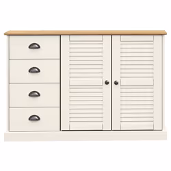 vidaXL Sideboard Storage Cabinet Cupboard with Drawers VIGO Solid Wood Pine - white - Additional view 5