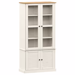 vidaXL Glass Display Cabinet Wooden Kitchen Cupboard VIGO Solid Wood Pine - white - Additional view 2