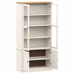 vidaXL Glass Display Cabinet Wooden Kitchen Cupboard VIGO Solid Wood Pine - white - Additional view 5
