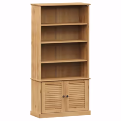 vidaXL Bookcase Book Shelf Display Cabinet Highboard VIGO Solid Wood Pine - brown