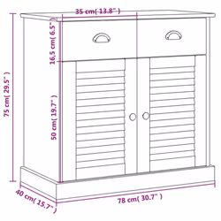 vidaXL Sideboard Storage Cabinet Cupboard with Drawers VIGO Solid Wood Pine - brown - Additional view 2