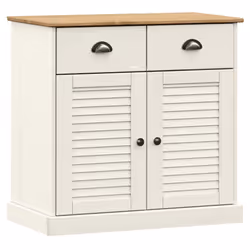 vidaXL Sideboard Storage Cabinet Cupboard with Drawers VIGO Solid Wood Pine - white - Additional view 5