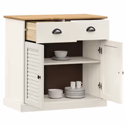 vidaXL Sideboard Storage Cabinet Cupboard with Drawers VIGO Solid Wood Pine - white - Additional view 6