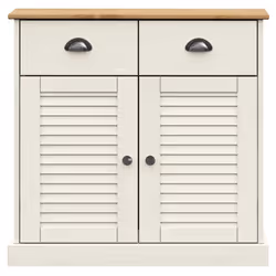 vidaXL Sideboard Storage Cabinet Cupboard with Drawers VIGO Solid Wood Pine - white - Additional view 7