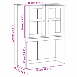vidaXL Dresser Top Wooden Kitchen Shelf Top for Highboard VIGO Solid Wood Pine - brown - Additional view 3