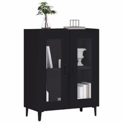 vidaXL Sideboard Storage Cupboard Side Cabinet Buffet Black Engineered Wood