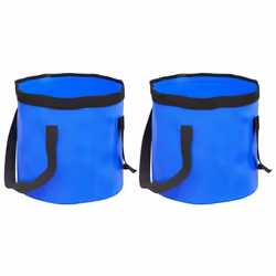 vidaXL Folding Buckets Water Container Collapsible Bucket Wash Basin 2 pcs PVC - blue, 20 L