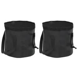 vidaXL Folding Buckets Water Container Collapsible Bucket Wash Basin 2 pcs PVC - black, 20 L