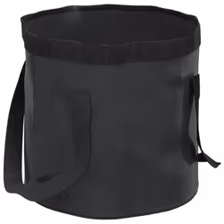 vidaXL Folding Buckets Water Container Collapsible Bucket Wash Basin 2 pcs PVC - black, 20 L