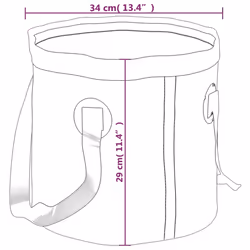 vidaXL Folding Buckets Water Container Collapsible Bucket Wash Basin 2 pcs PVC - black, 30 L