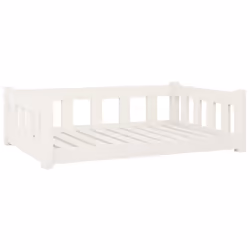 vidaXL Dog Bed Pet Bed Dog Sofa Wooden Frame Kennel White Solid Wood Pine