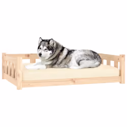 vidaXL Dog Bed Pet Sofa Cat Bed Dog Kennel with Sidewalls Solid Wood Pine - brown, 105.5 x 75.5 x 28 cm - Additional view 2