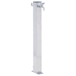 vidaXL Garden Water Column Patio Free Standing Water Fountain Stainless Steel - square, 40 cm