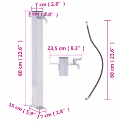 vidaXL Garden Water Column Patio Free Standing Water Fountain Stainless Steel - square, 60 cm - Additional view 10