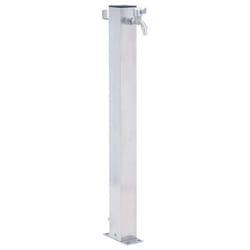 vidaXL Garden Water Column Patio Free Standing Water Fountain Stainless Steel - square, 80 cm