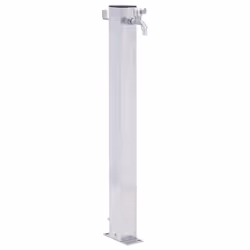 vidaXL Garden Water Column Patio Free Standing Water Fountain Stainless Steel - square, 100 cm