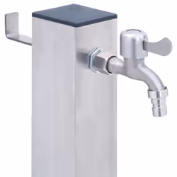 vidaXL Garden Water Column Patio Free Standing Water Fountain Stainless Steel - square, 100 cm
