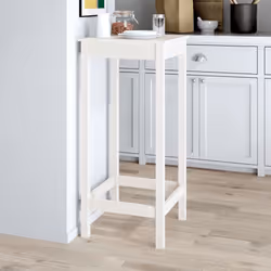 vidaXL Bar Table Dining Room Wooden Bistro Table Pub Table Solid Wood Pine - white, 50 x 50 x 110 cm