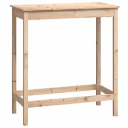 vidaXL Bar Table Dining Room Wooden Bistro Table Pub Table Solid Wood Pine - brown, 100 x 50 x 110 cm