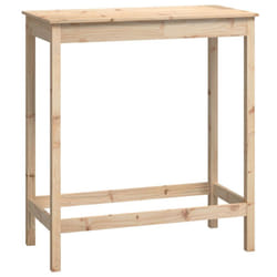 vidaXL Bar Table Dining Room Wooden Bistro Table Pub Table Solid Wood Pine - brown, 100 x 50 x 110 cm
