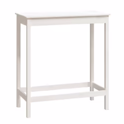 vidaXL Bar Table Dining Room Wooden Bistro Table Pub Table Solid Wood Pine - white, 100 x 50 x 110 cm